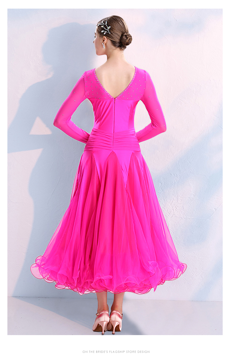 Pink ballroom dress standard plus size dance costume red tango dress waltz dress tango costume 