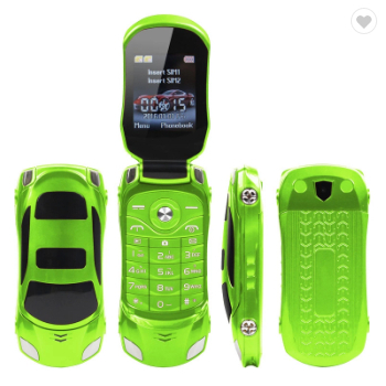 Car modeling features dual card mini flip phone
