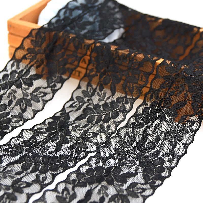 WLCD-143 Wholesale Factory Cheap Garment Turkish Ruffled Flower Scalloped Raschel Chantilly Polyester Border Lace Trim