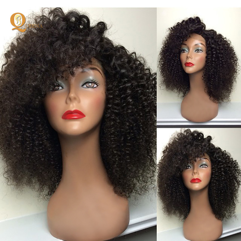 Real Cheap African Ladies 10a Grade Wig Short Human Hair Wig Virgin Brazilian 8 10 12 Inch Curly Full Lace Wigs For