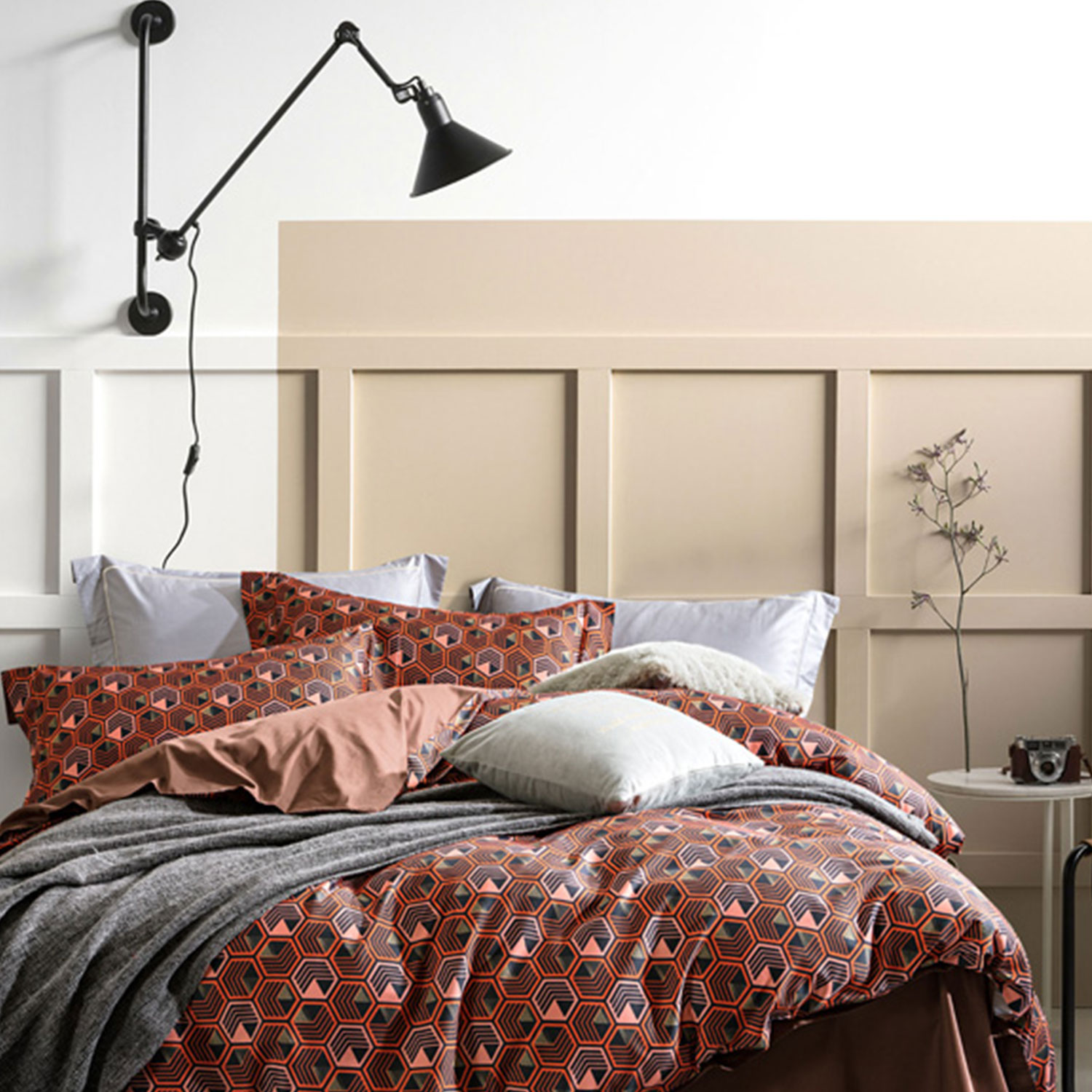 Colorful flower African egyption cotton sheets stone washed linen bedding set
