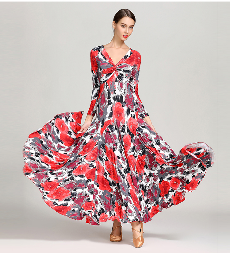 Adult Modern Dance Ballroom Dance Dress Waltz flamenco Costumes Standard Social Dresses Standard Social Dress 