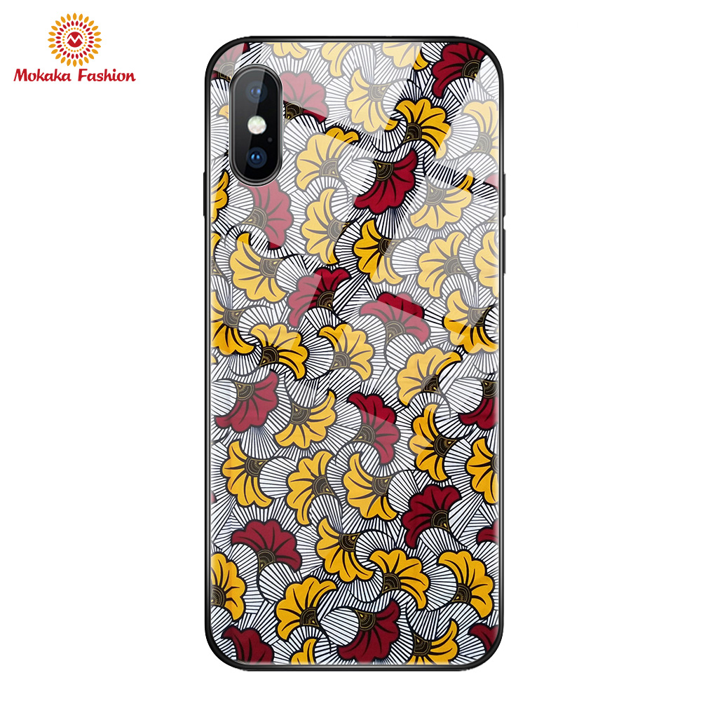 Cheapest price African print glass phone case