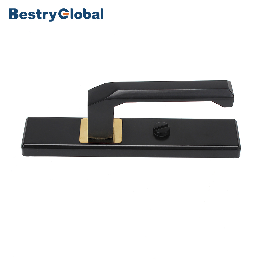 Aluminum alloy waterproof bathroom black handle door lock