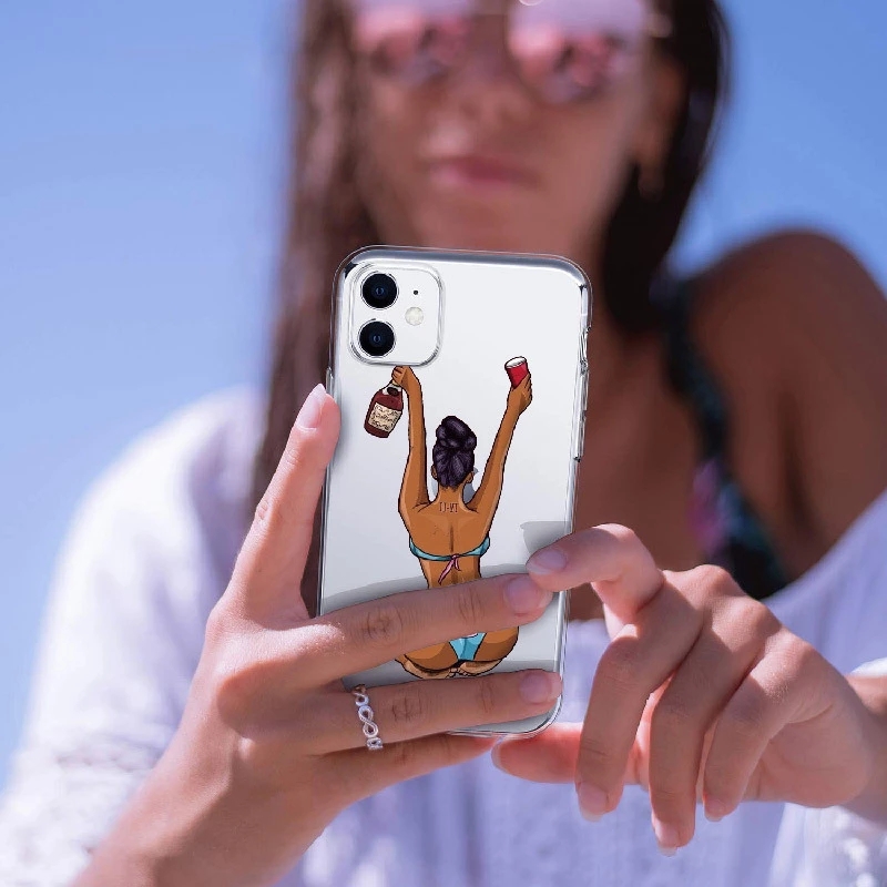 African black head girl shockproof mobile phone case