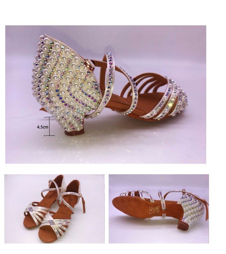Women Professional Dancing Shoes Ballroom Dane Shoes For Women Rhinestone Salsa Dance Shoes