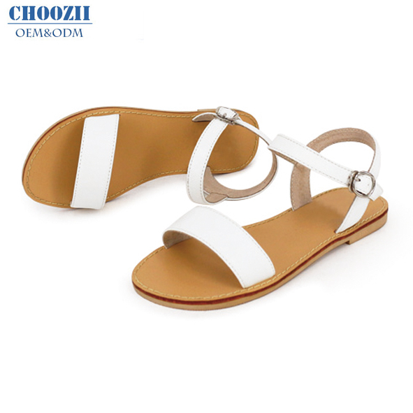 Wholesale design of white leather Middle East ladies sandals