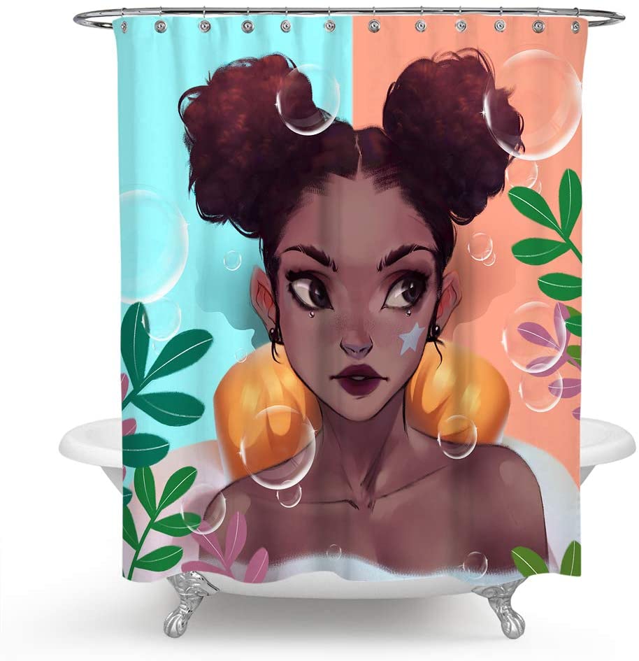 Amazon sells Queen's Band African Girl's durable waterproof shower curtain