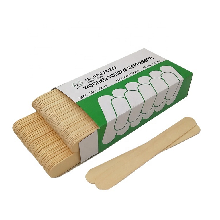 Disposable birch sterile waxing spatula medical wooden tongue spatula