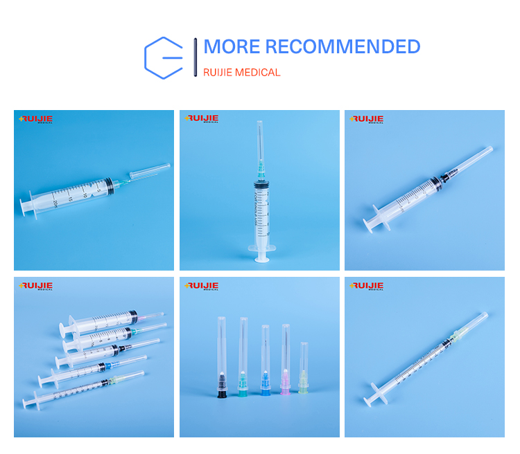 Disposable medical plastic luer lock syringe with needle