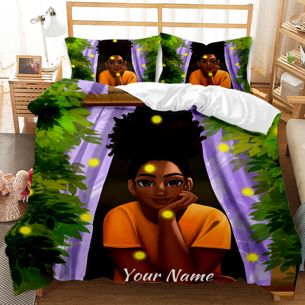 Best-selling luxury modern African art girl printed bedding set