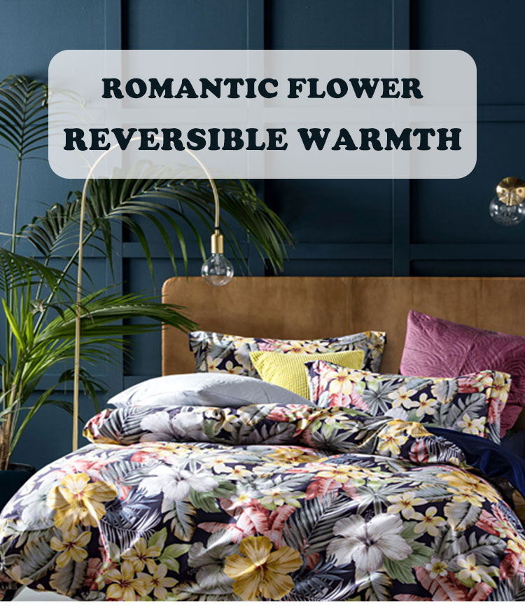 Colorful flower African egyption cotton sheets stone washed linen bedding set