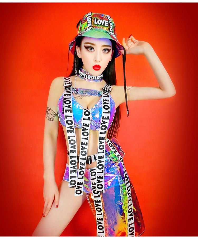 Hip Hop Jazz Stage Costume Bar Costume European And American Laser Sexy Clothing New Style Hip Hop Dance Dress 