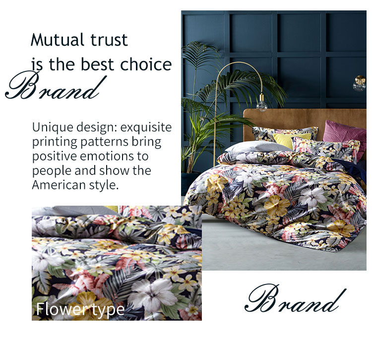 Colorful flower African egyption cotton sheets stone washed linen bedding set