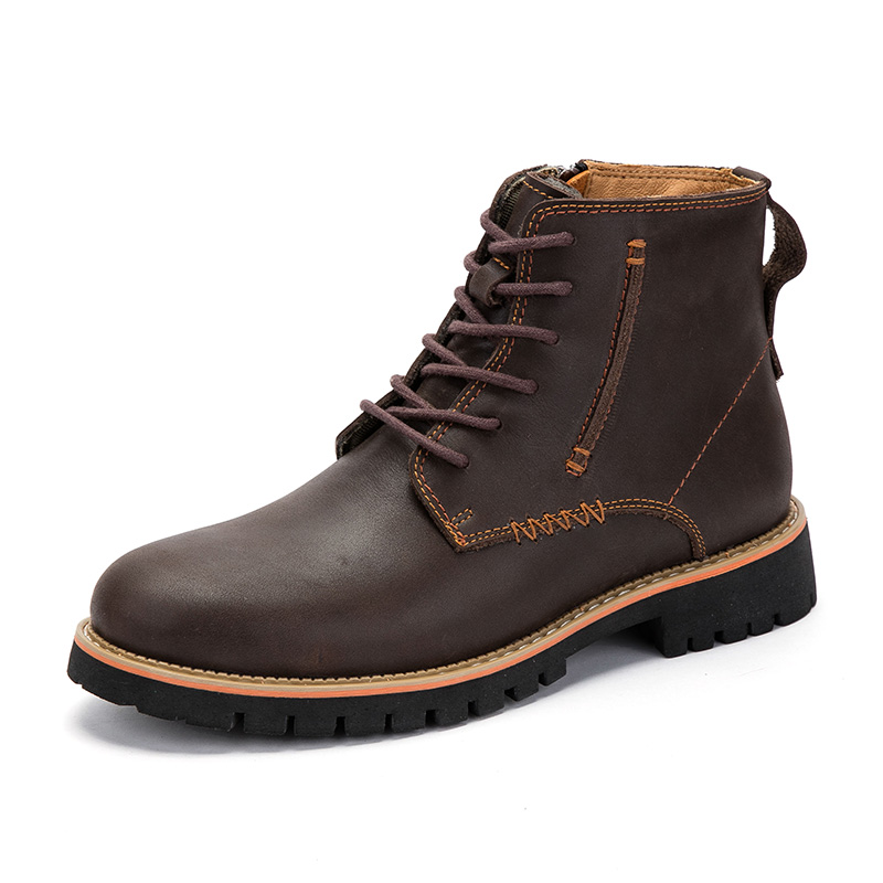 Fashion style men boots made in china leather ankle boots
