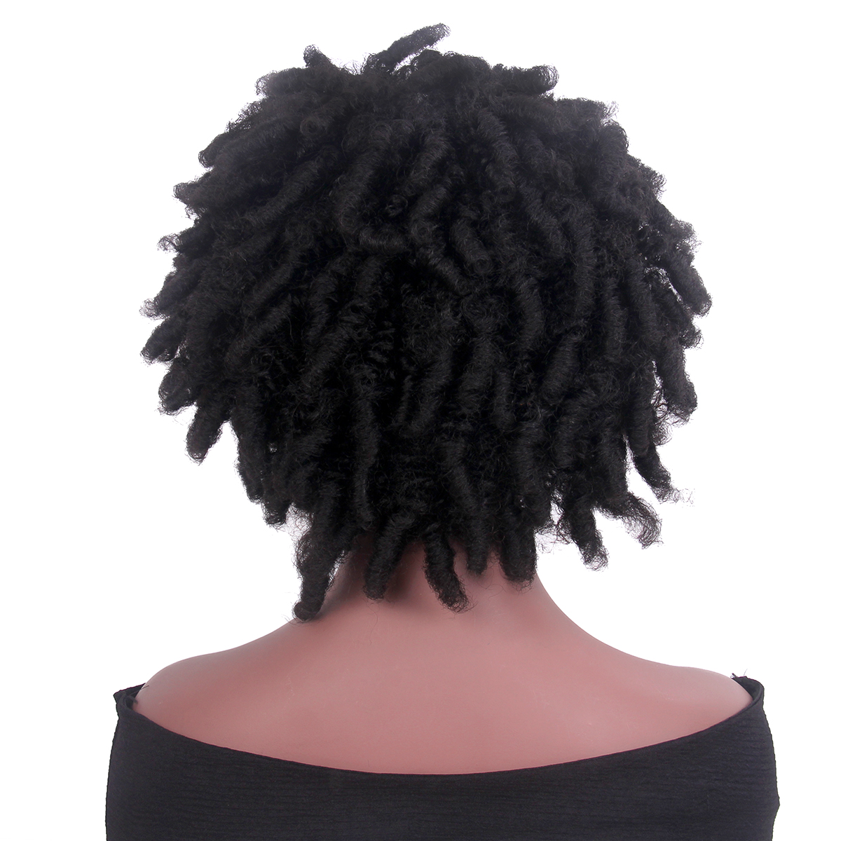 Wholesale African American Black Women Elastic Adjudtable Afro Wigs Synthetic Hair Kinky Curly