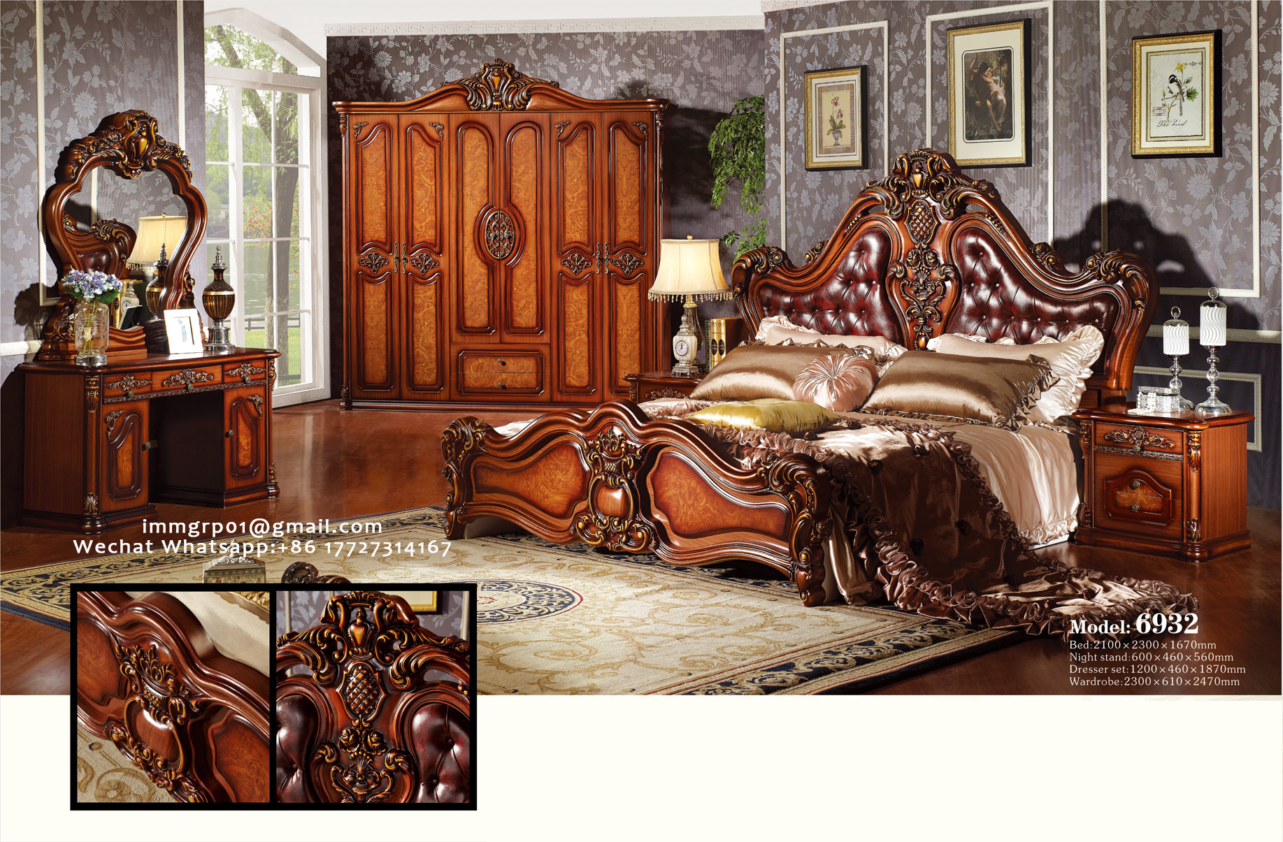Factory Wholesale MDF Iran Bedroom Furniture 