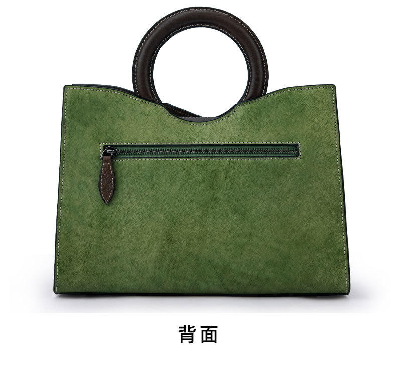 2020 new cowhide retro personality light luxury lady handbag