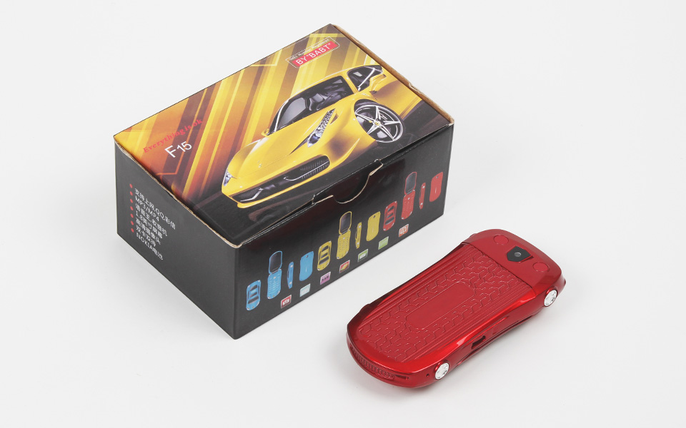 Car modeling features dual card mini flip phone
