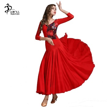 Social Dance Dress White Ballroom Dance Competition Dresses Lyrical Dance wear Waltz Dancing Costumes