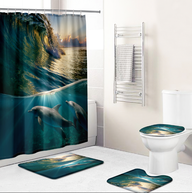 Support custom African girl magic 3D printing shower curtain