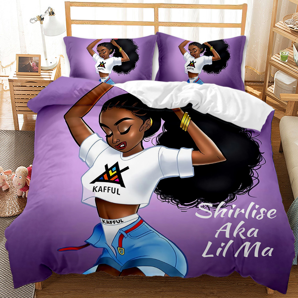 Best-selling luxury modern African art girl printed bedding set