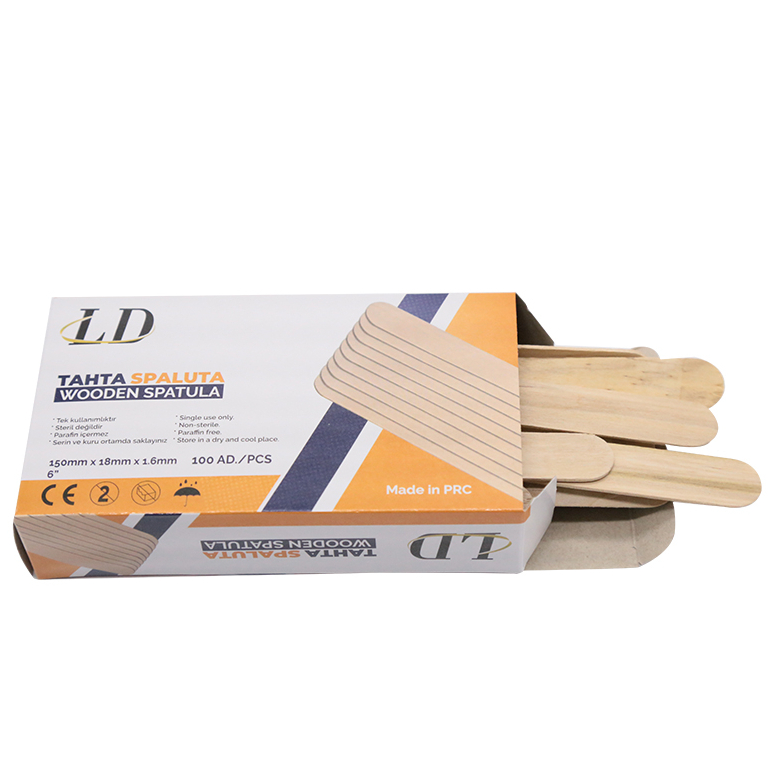Disposable wooden wax stick tongue spatulas
