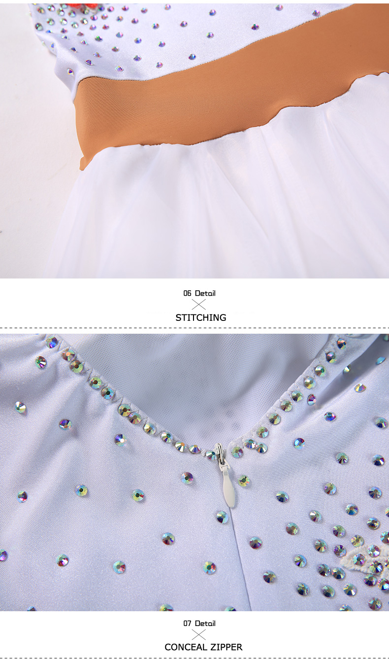 Social Dance Dress White Ballroom Dance Competition Dresses Lyrical Dance wear Waltz Dancing Costumes