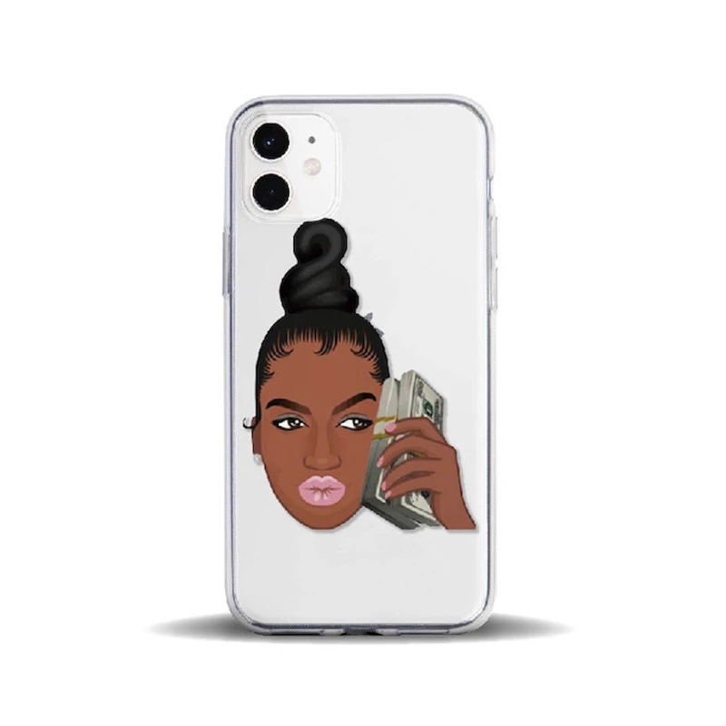 African black head girl shockproof mobile phone case