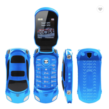 Car modeling features dual card mini flip phone