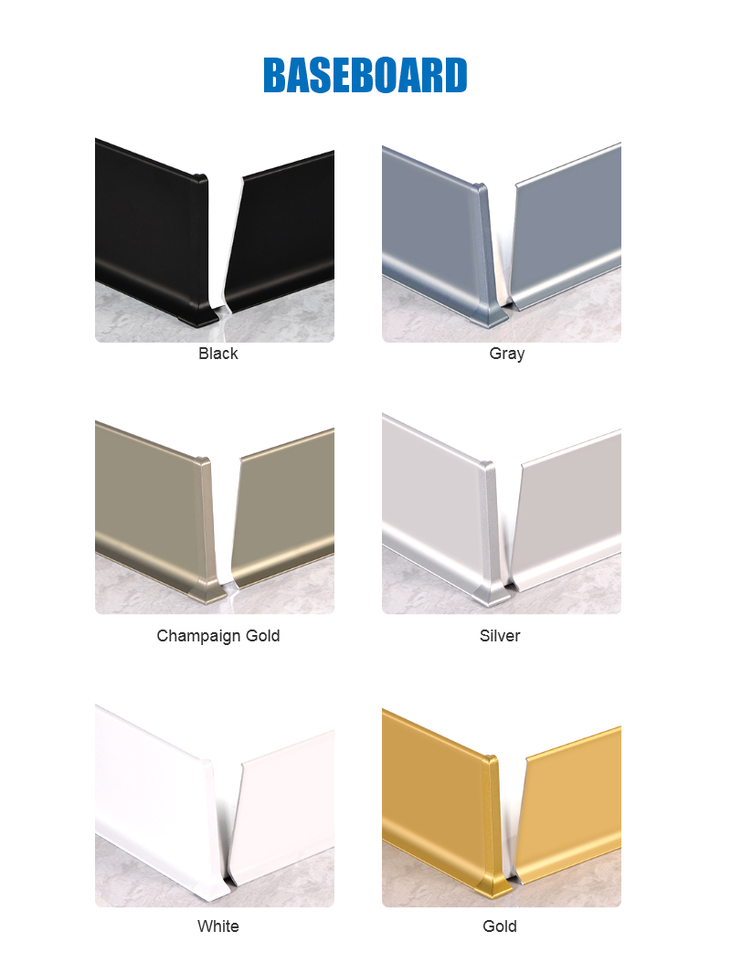 Extruded aluminum anodic oxidation skirting board