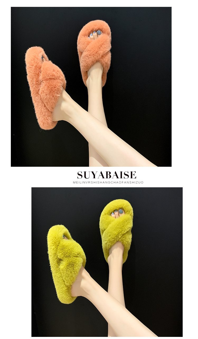 2021s Custom Winter Warm Fuzzy Indoor Outdoor Home Fur Slides Faux Sheepskin Slippers for Women