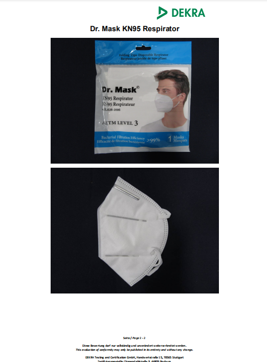 DE cara hospital laboratory test using surgical masks