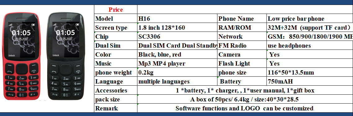 1.8-inch low price African unlock small size phone