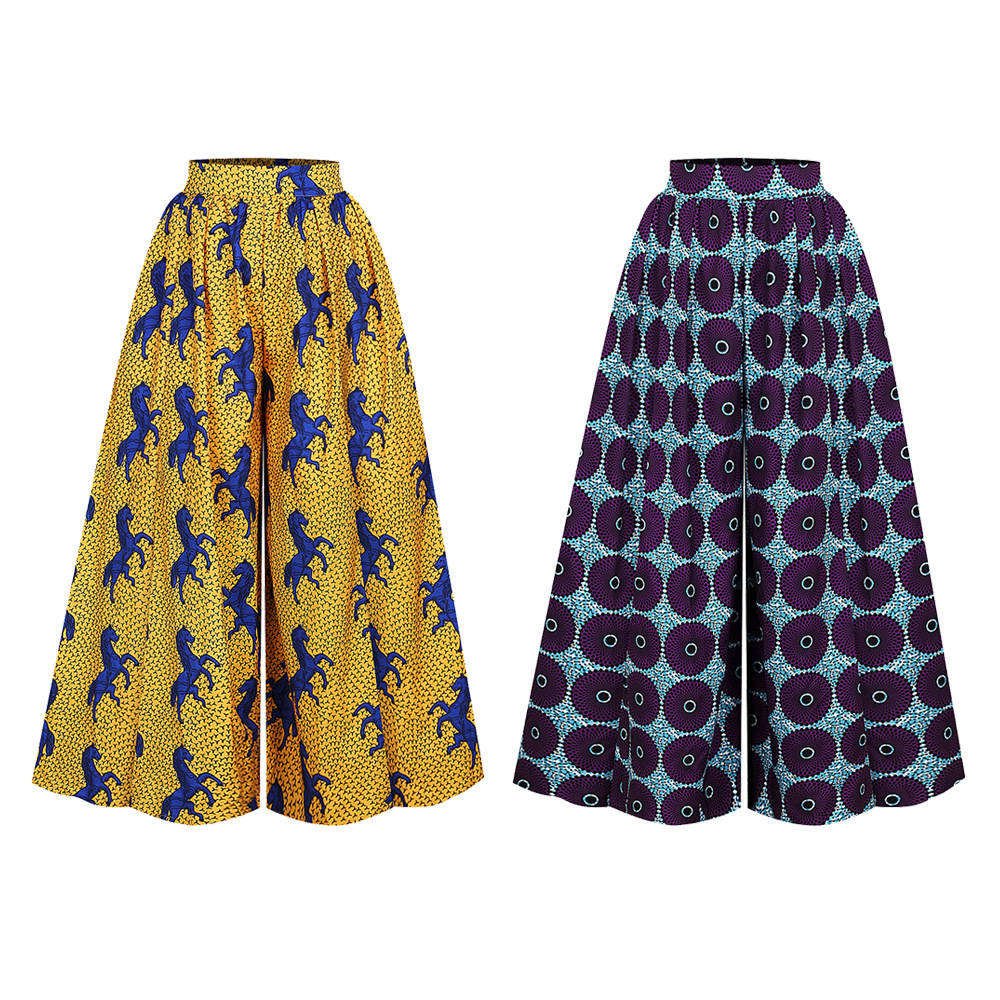 African clothing 2020 new design high waist harem women print african pants