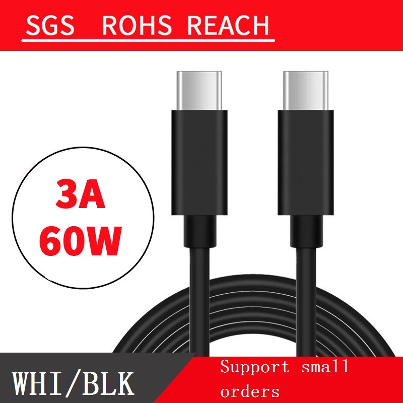 custom 3A 60W PD agreement 1m black usb c to