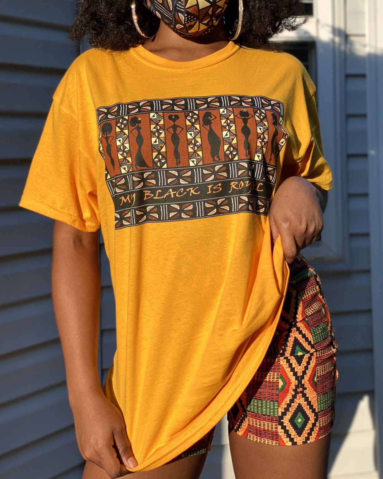 Wholesale Fashion Africa Women Clothing Short Sleeve Crew Neck African Print Tee Africa Unisex Black Print Tee Shirt