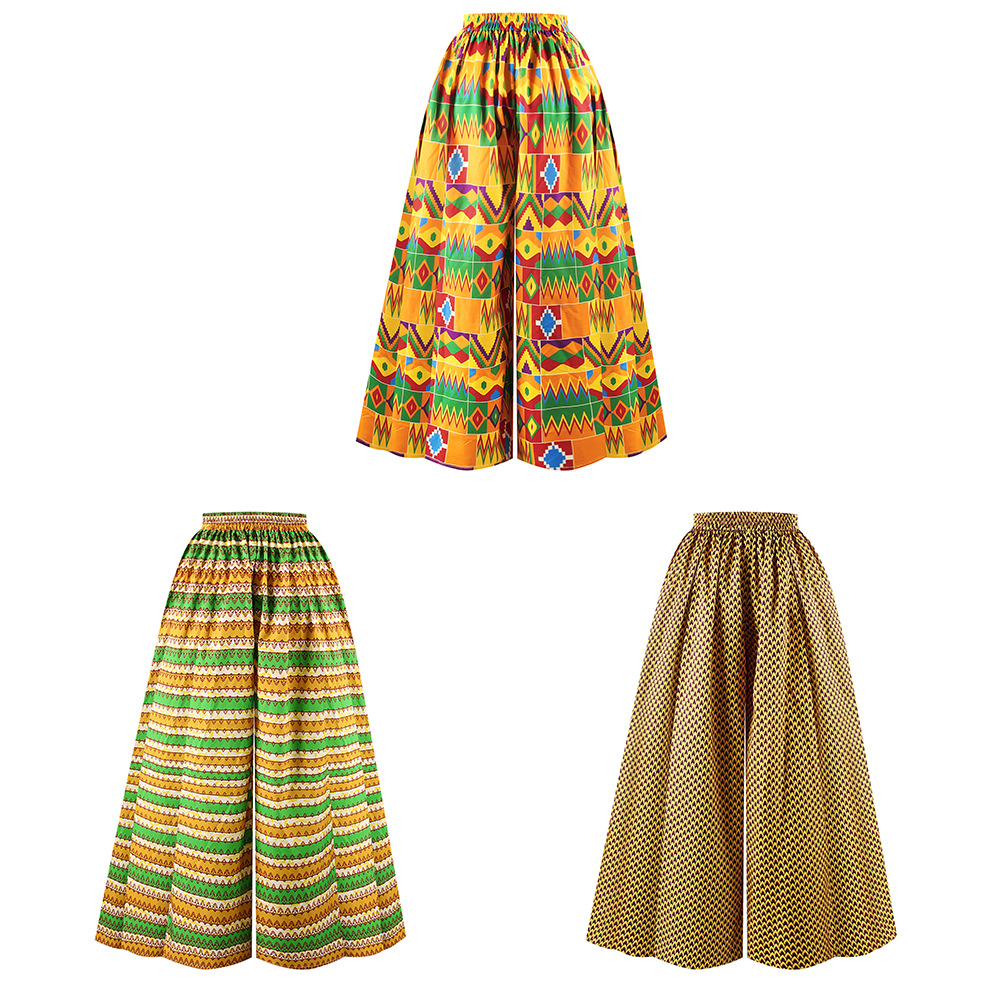 African clothing 2020 new design high waist harem women print african pants