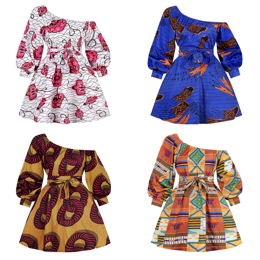 2020 Amazon Hot Sale Middle East Fashion Short Dress Designs african clothing Women casual african dresses