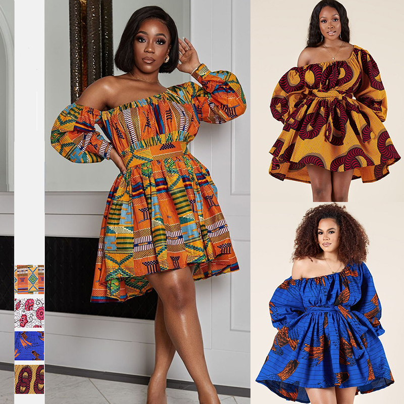 2020 Amazon Hot Sale Middle East Fashion Short Dress Designs african clothing Women casual african dresses