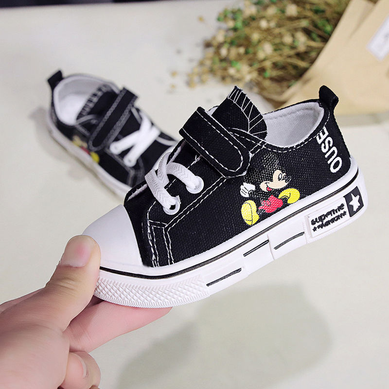 Children's Canvas Shoes Spring New 2021 Cartoon Girls' Shoes Students' Casual Shoes Boys' Shoes Sneakers