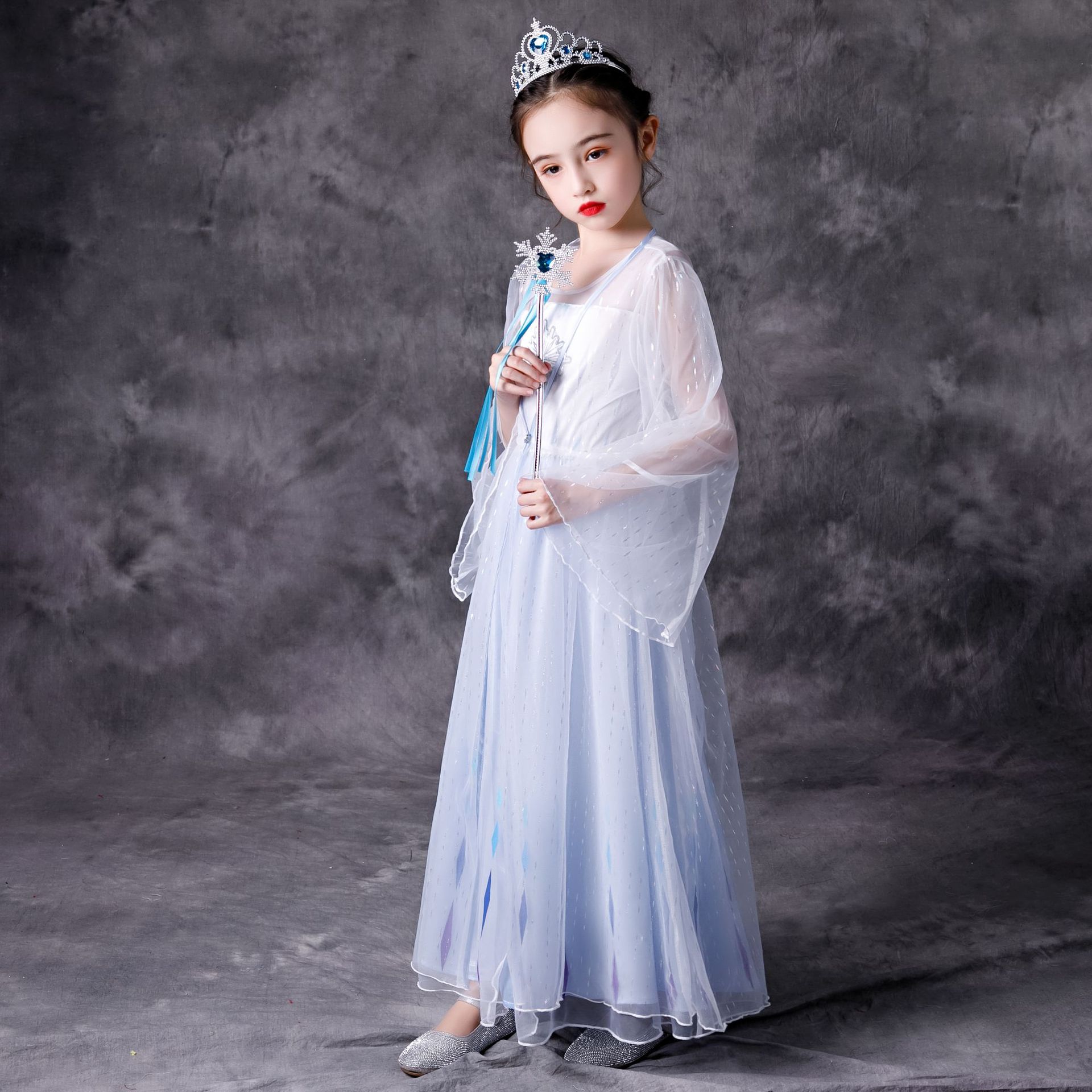 Village Fancy Cosplay Outfits Winter Long Sleeve Snow Queen Infant 5t 6t Elsa Anna Toddler Dress For Little Girls