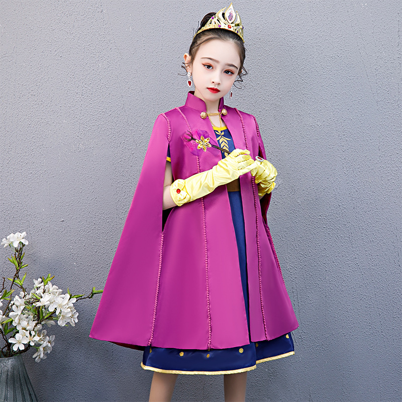Village Fancy Cosplay Outfits Winter Long Sleeve Snow Queen Infant 5t 6t Elsa Anna Toddler Dress For Little Girls
