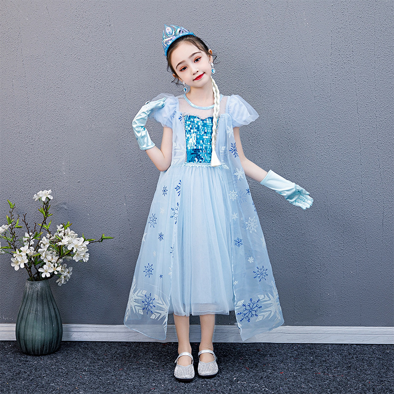 Village Fancy Cosplay Outfits Winter Long Sleeve Snow Queen Infant 5t 6t Elsa Anna Toddler Dress For Little Girls
