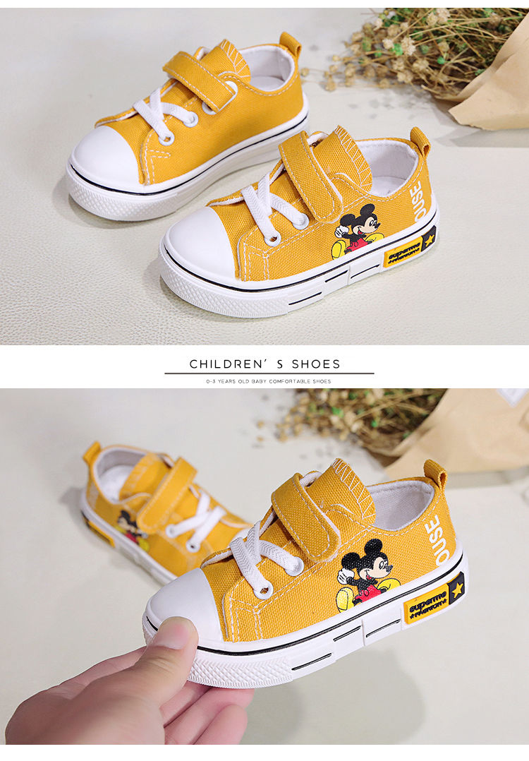 Children's Canvas Shoes Spring New 2021 Cartoon Girls' Shoes Students' Casual Shoes Boys' Shoes Sneakers