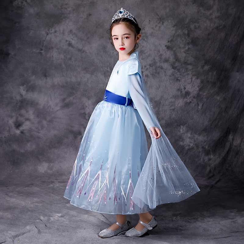 Village Fancy Cosplay Outfits Winter Long Sleeve Snow Queen Infant 5t 6t Elsa Anna Toddler Dress For Little Girls