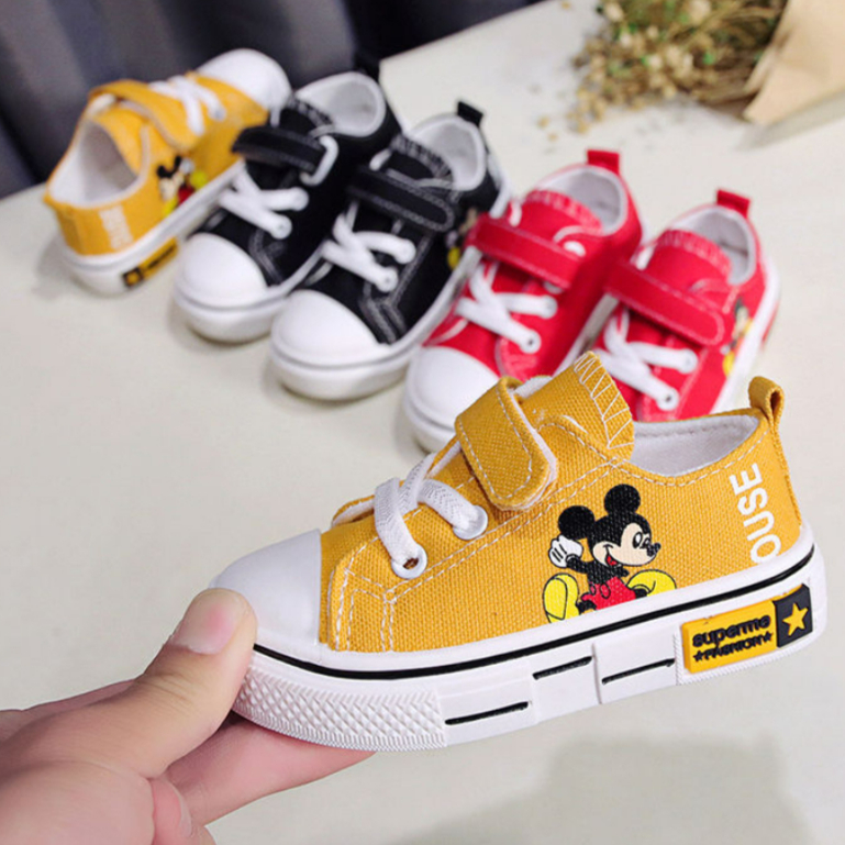 Children's Canvas Shoes Spring New 2021 Cartoon Girls' Shoes Students' Casual Shoes Boys' Shoes Sneakers