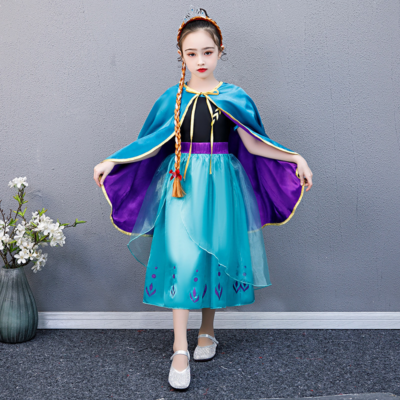 Village Fancy Cosplay Outfits Winter Long Sleeve Snow Queen Infant 5t 6t Elsa Anna Toddler Dress For Little Girls