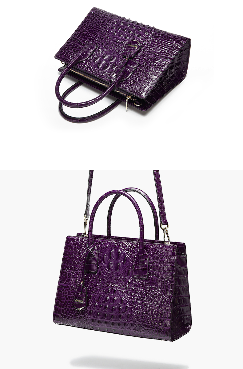 New fashion 2020 crocodile-print business square leather handbags for ladies