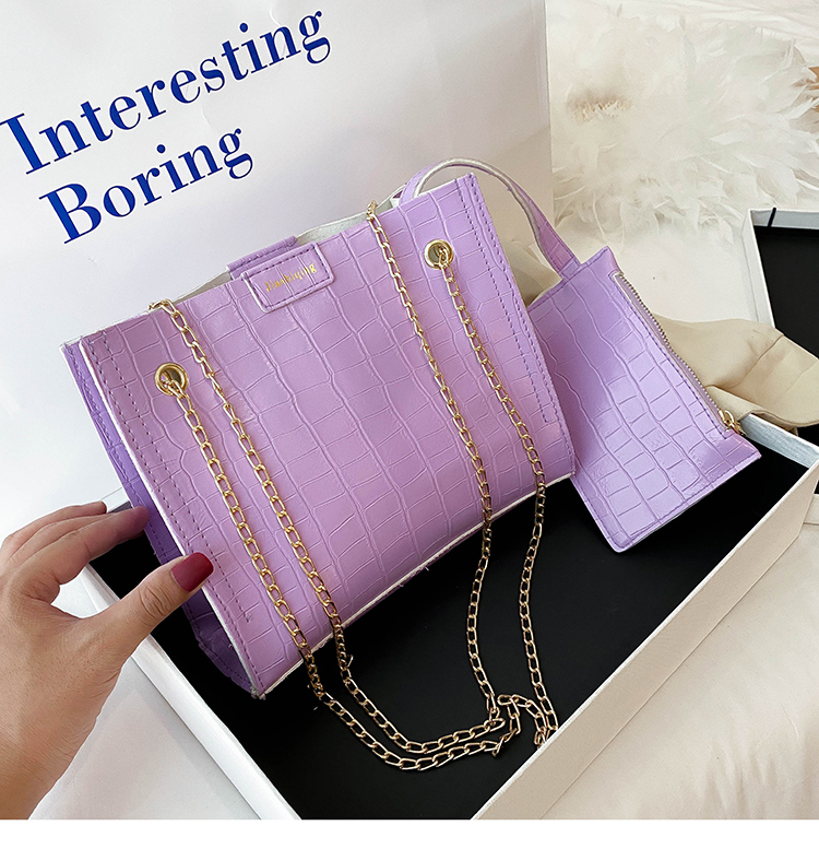 2020 fashion crocodile-pattern retro summer texture popular lady slung small square bag